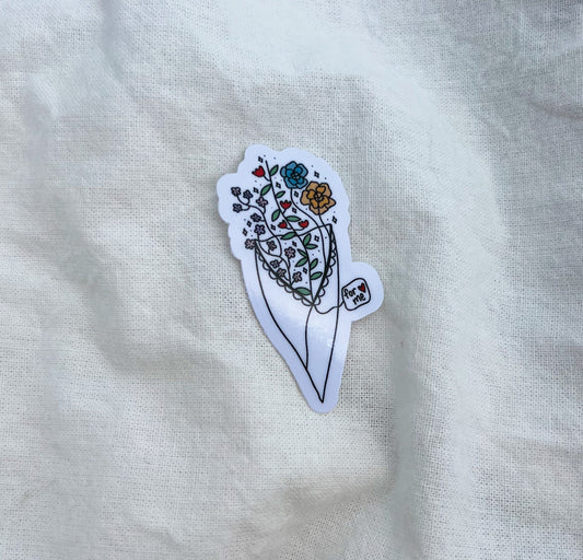 "For Me" Flower Bouquet Sticker