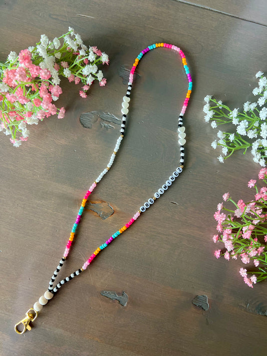 Retro Vibes Teacher Lanyard