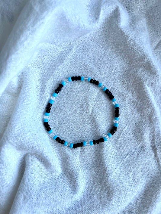 Baby Blue & White Mens Bracelet